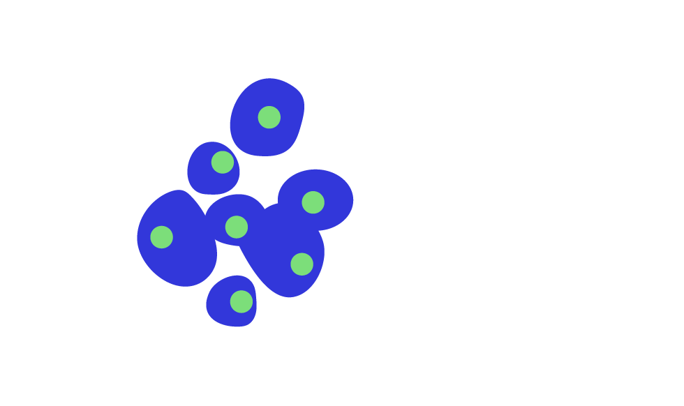 illustration of blue frog eggs 