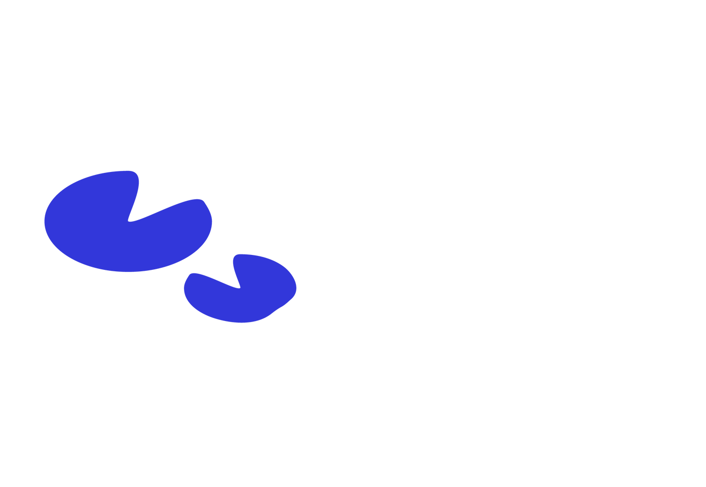 illustration of blue lily pads
