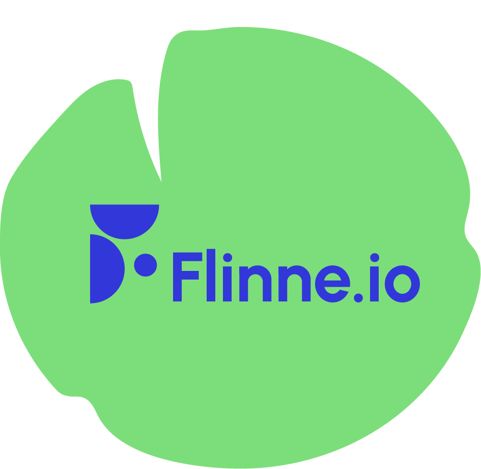 flinne.io blue logo on green lily pad